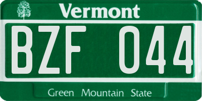 VT license plate BZF044