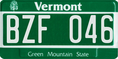 VT license plate BZF046