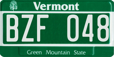 VT license plate BZF048