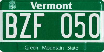 VT license plate BZF050