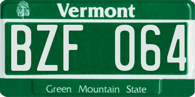 VT license plate BZF064