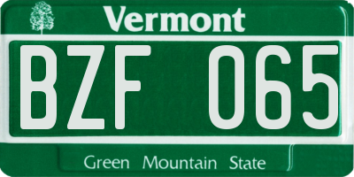 VT license plate BZF065