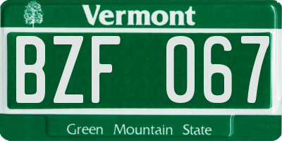 VT license plate BZF067
