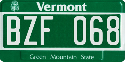 VT license plate BZF068