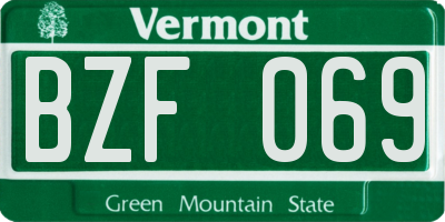 VT license plate BZF069