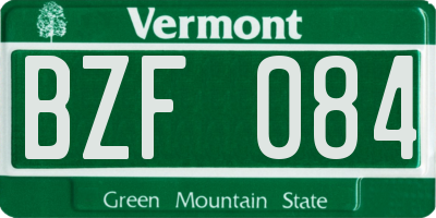 VT license plate BZF084