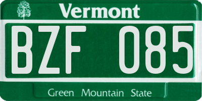 VT license plate BZF085