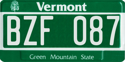 VT license plate BZF087