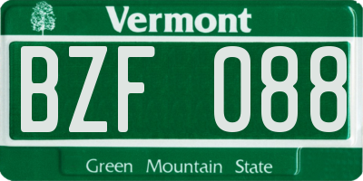 VT license plate BZF088