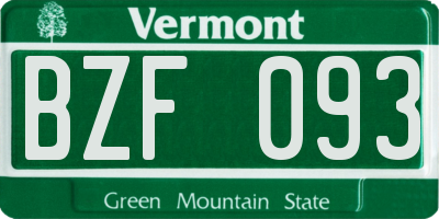 VT license plate BZF093