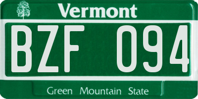 VT license plate BZF094