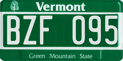 VT license plate BZF095
