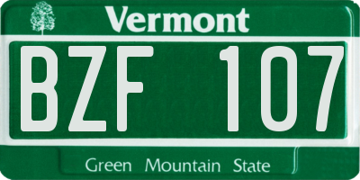 VT license plate BZF107