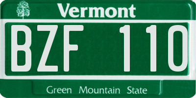 VT license plate BZF110