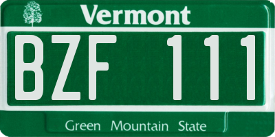 VT license plate BZF111