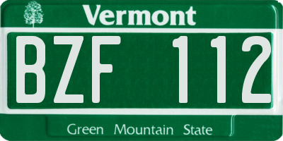 VT license plate BZF112