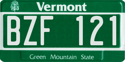VT license plate BZF121