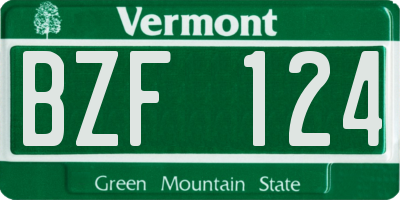 VT license plate BZF124