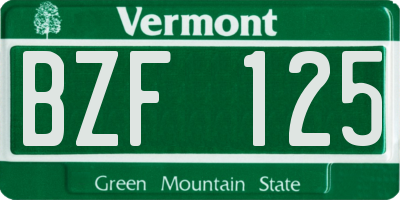 VT license plate BZF125