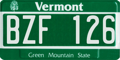 VT license plate BZF126