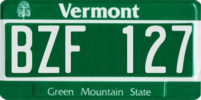 VT license plate BZF127