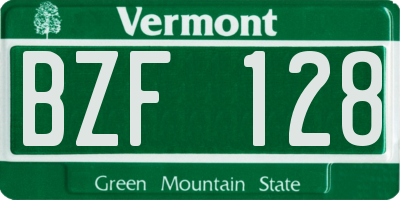 VT license plate BZF128