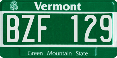 VT license plate BZF129