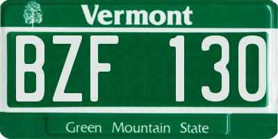 VT license plate BZF130