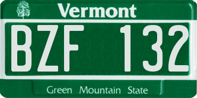 VT license plate BZF132