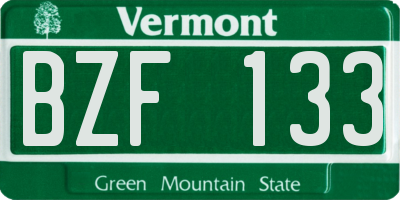 VT license plate BZF133