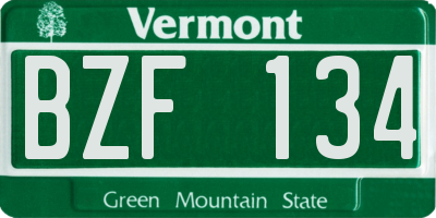 VT license plate BZF134