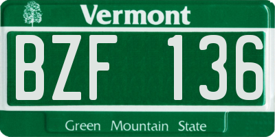 VT license plate BZF136