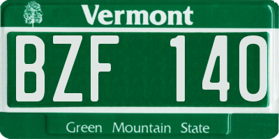 VT license plate BZF140