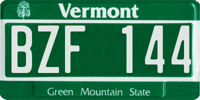 VT license plate BZF144