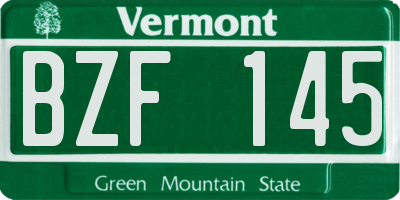 VT license plate BZF145