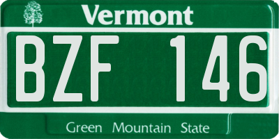VT license plate BZF146