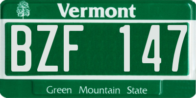 VT license plate BZF147