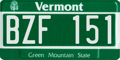 VT license plate BZF151