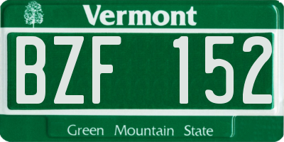 VT license plate BZF152