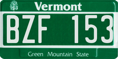 VT license plate BZF153