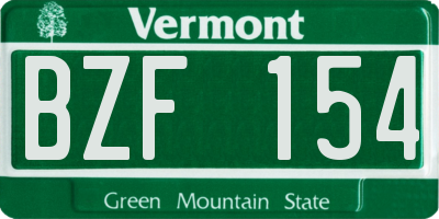 VT license plate BZF154