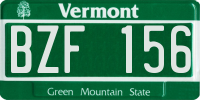 VT license plate BZF156