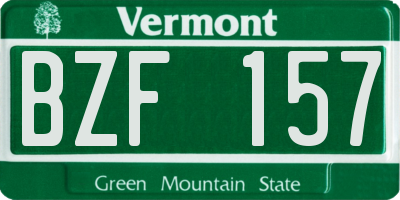 VT license plate BZF157