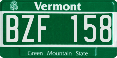 VT license plate BZF158