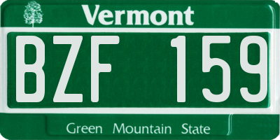 VT license plate BZF159