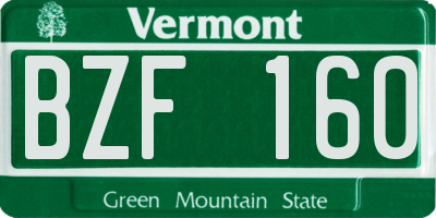 VT license plate BZF160