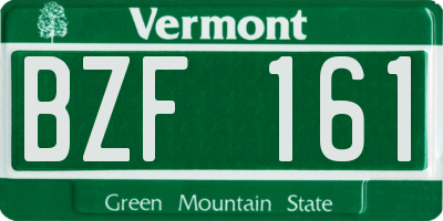 VT license plate BZF161