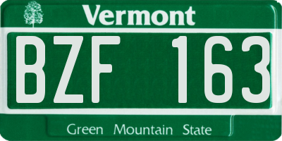 VT license plate BZF163