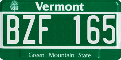 VT license plate BZF165