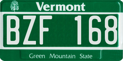 VT license plate BZF168
